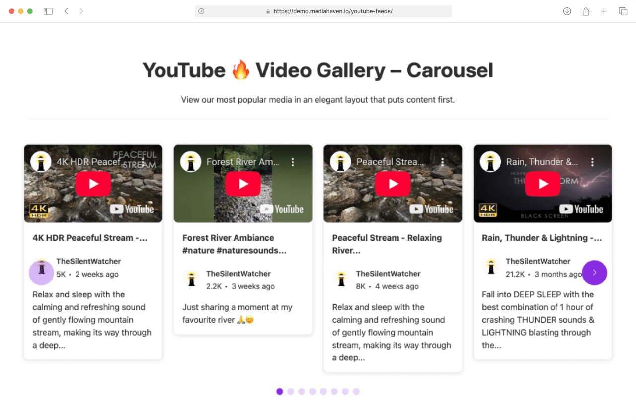 MediaHaven YouTube Gallery