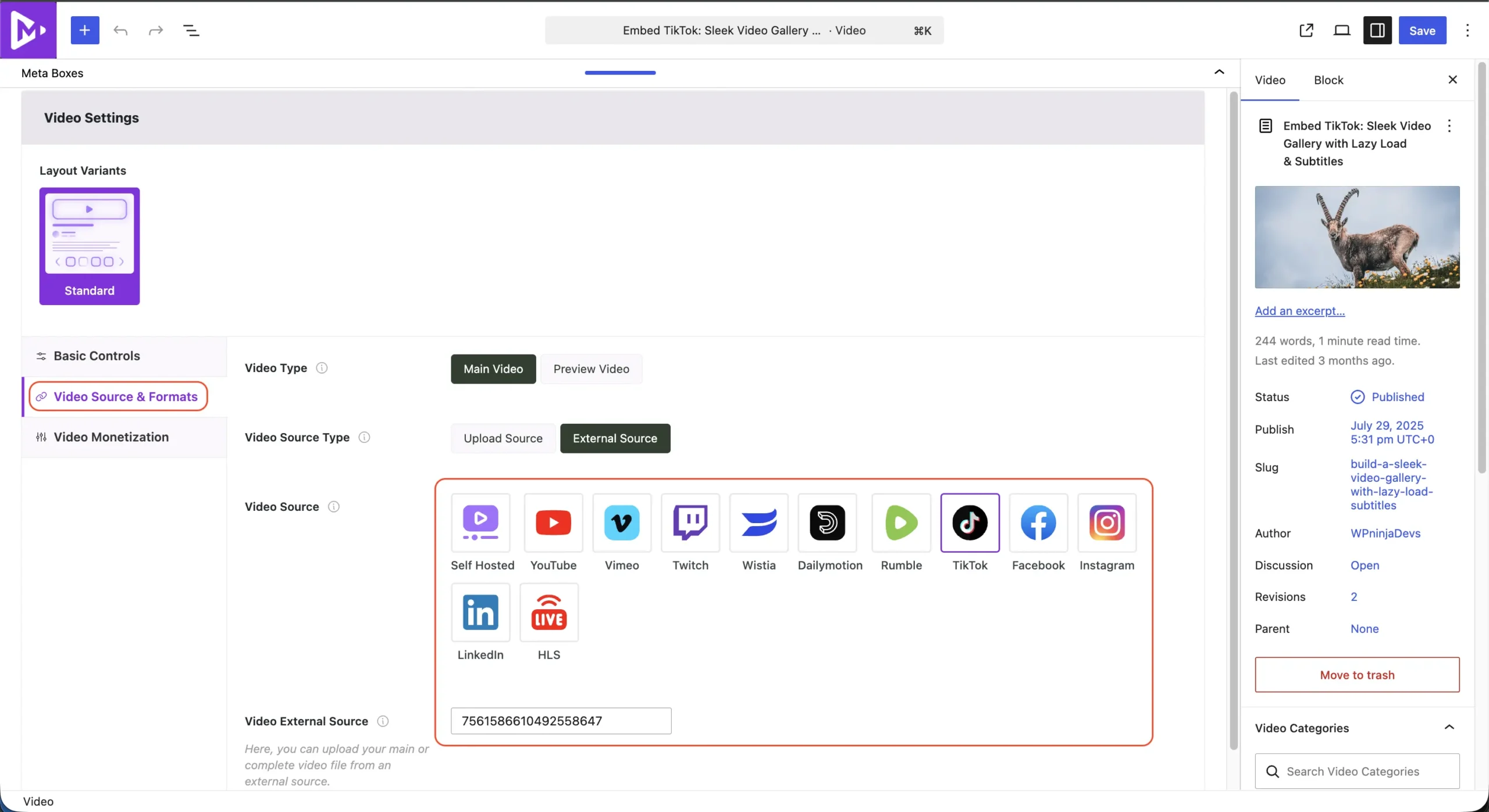 External Video Sources