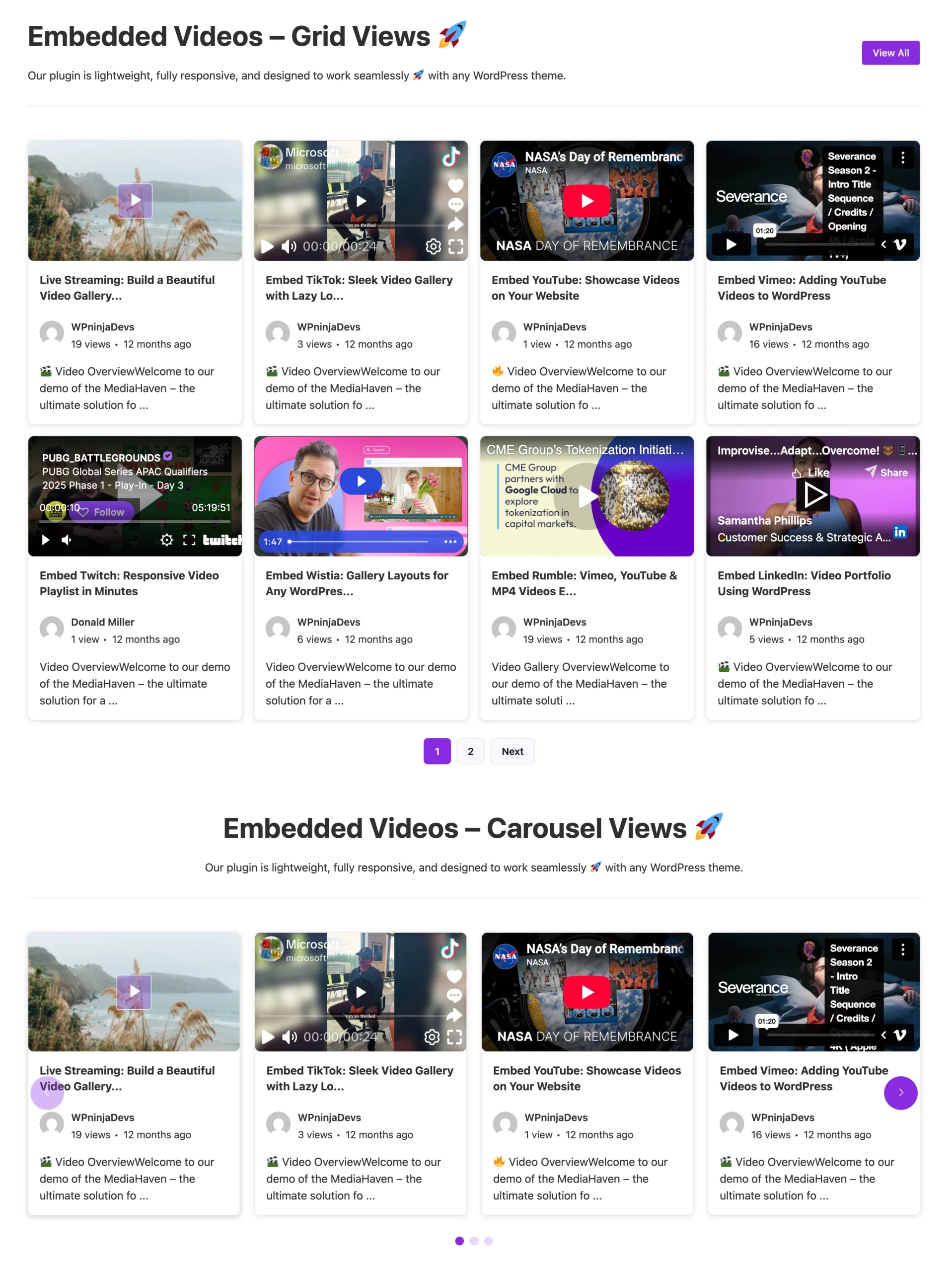 Embedded Videos