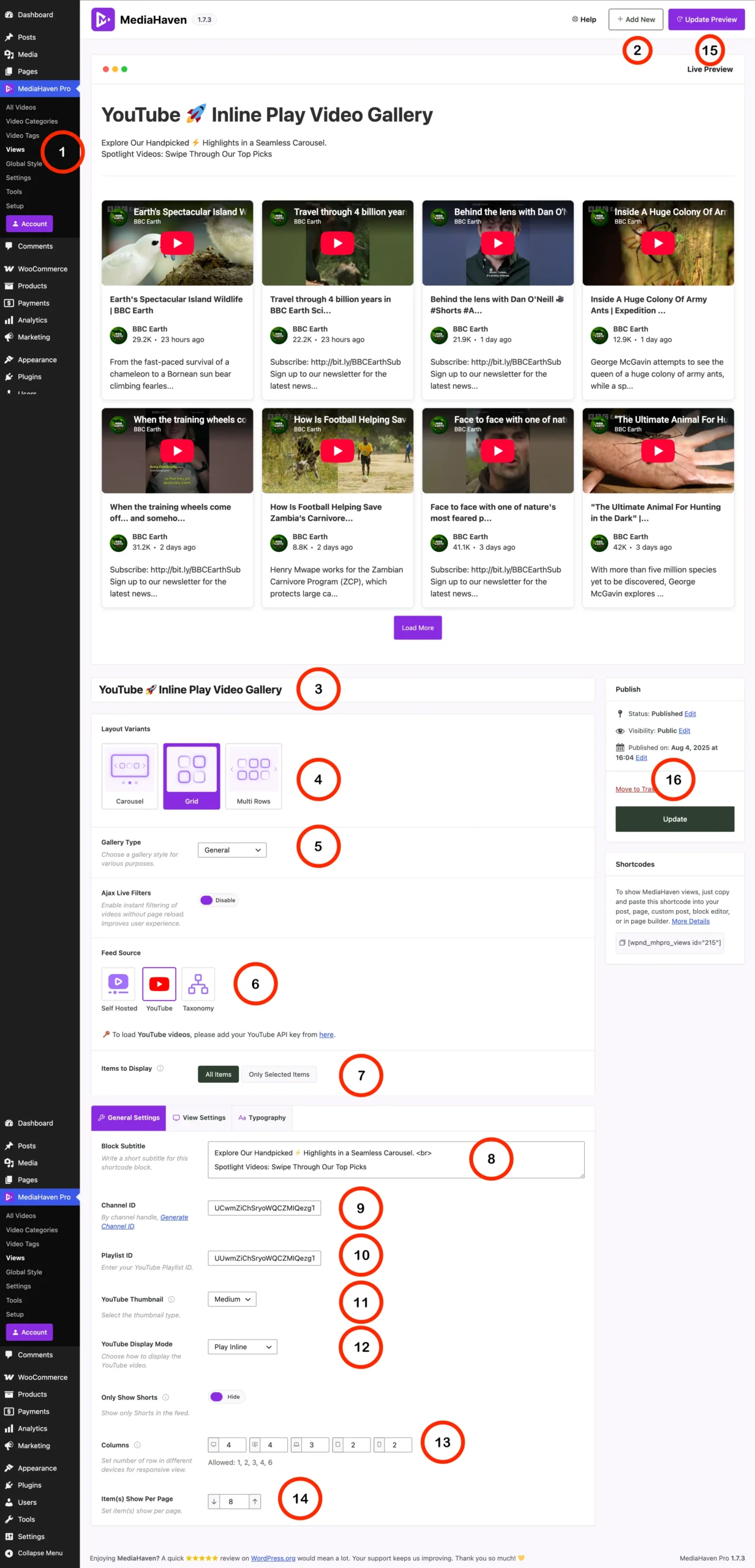 YouTube Gallery