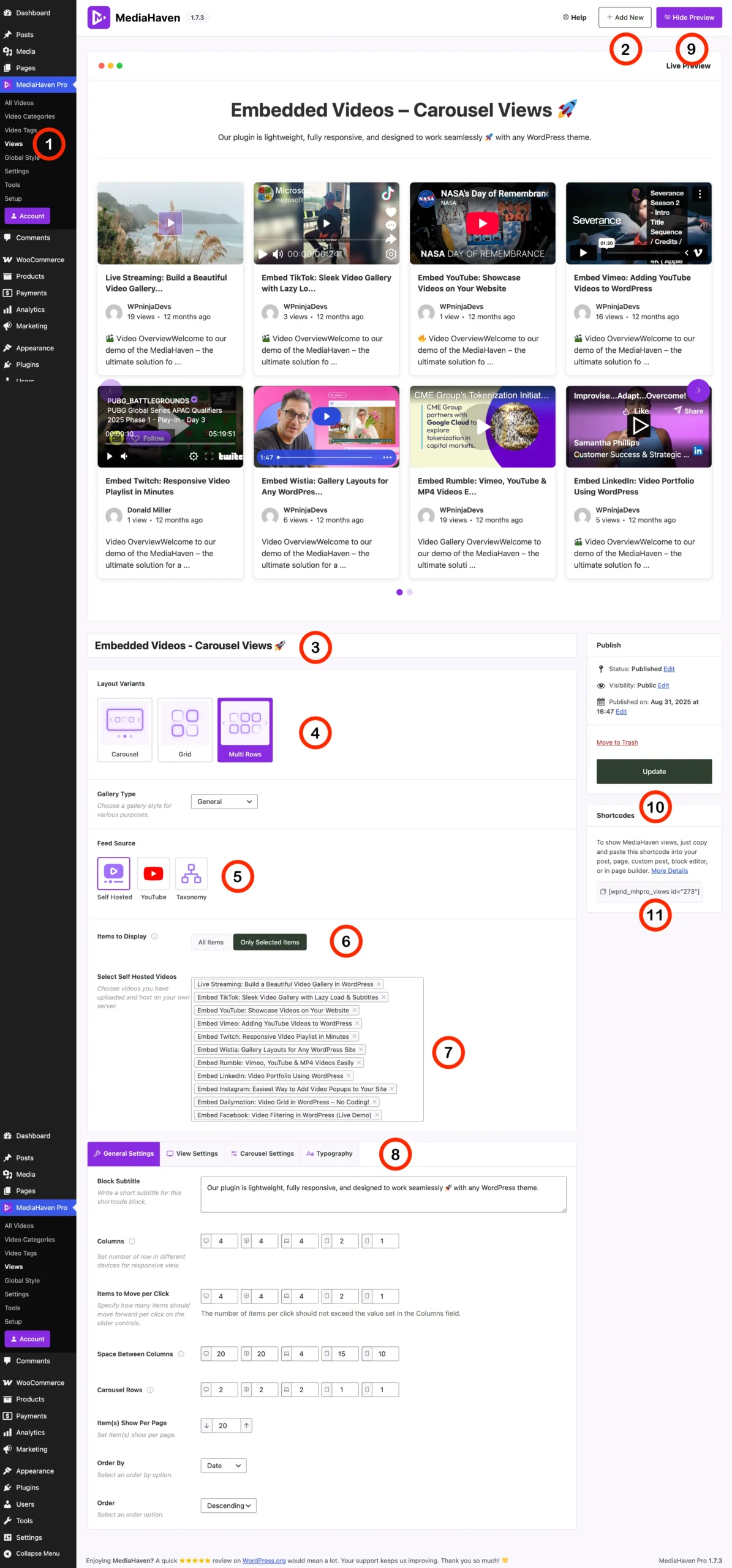 Multi-sources Video Gallery