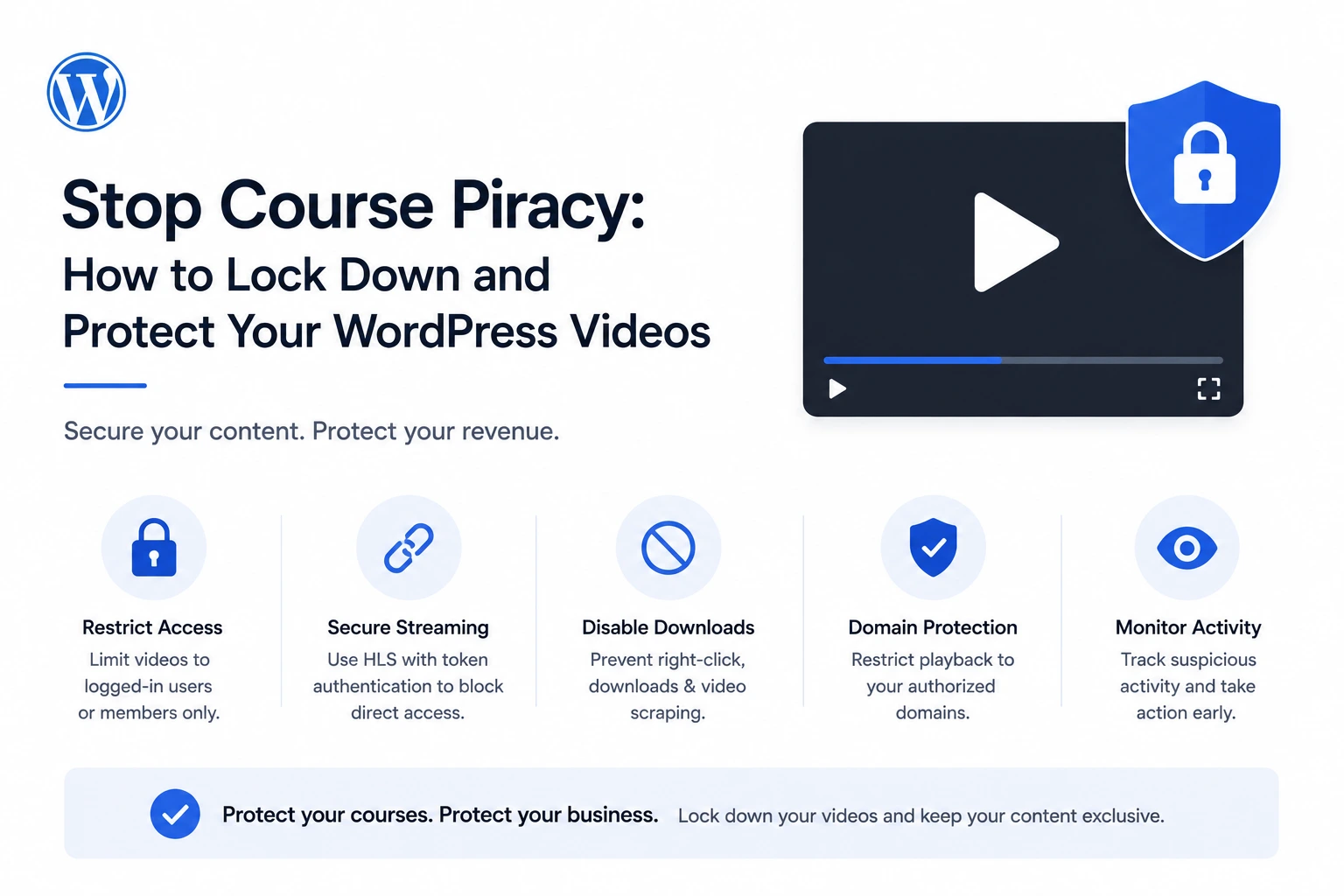 Stop Course Piracy: How to Lock Down and Protect Your WordPress Videos